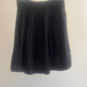 Olivaceous Black Pleated Skater Skirt